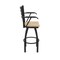 Holland Bar Stool Co Jackie with Arms 36 in. Swivel Bar Stool with Black Wrinkle Finish and Natural Oak Seat 415 - alternate 2